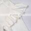 100% Organic Cotton Knitted Ruffle Sleeve Baby White Bodysuit