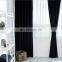 Wholesale Luxury Thickened High Density Pure Black Color Polyester Full Shading Blind Blackout Fabric Ready Made Curtain