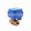 DC3-6VADC9-24V  electric actuator control ball valve with manual override function DN15 DN20 DN25 brass for smart use