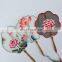 Chinese Style Multi-pattern Silk Embroidery Painting Handmade Fan With Wooden Handle and Tassel Pendant As Decorative Ornaments