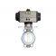 Tyco China Manufacturer Wafer Type Stainless Steel SS Pneumatic Solenoid Butterfly Valve