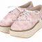 women female flower printing lose weight height lifing increasing espadrilles shoes