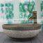Retro style porcelain bathroom sink hand maded ceramic washbasin