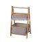 wholesale folding linen woven multi-layer ladder shape bamboo storage rack laundry basket hamper bags for bathroom