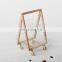 Nordic Shelf Storage Trolley 2 Tier Kitchen Rolling Wooded Leg Utility Cart With Wood Wheels
