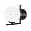 Newest Design Simple Decoration Ball Shaped Wall Light Fixture Sconce Lamp Gold Black Glass Lampshade Decor Wall Lamps