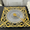 Luxury 12 Inch Gold Rim Square Plastic Charger Plate Candy Chocolate Fruit Plate for Wedding Party Event