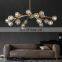 Modern 14'' Brass Hardware Boule Smoke Crystal Chandelier with Warm White Light for Kitchen Dining Bedroom Lighting Solutions