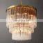 Cielo Modern Linear Chandelier Large American Glass Tube Brass Lamp LED Light Source for Hotel Dining Restaurant Decor