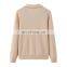 Luxury British Style Custom 100% Pure Cashmere Women's Casual Polo Neck Sweater Knitted Winter Solid Pattern With Front Logo