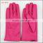 2016 ladies hot sale spring pink PU leather hand gloves with ring