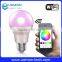 Wifi control LED smart bulb RGBW 7W AC100 to 240V wifi LED bulb