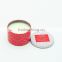 Red Scented Travel Tin Candle/Aromatic metal tin candle and metal lid