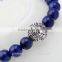 Women Fashion Lionhead Lion Bracelets Lapis Beaded Natural Stone Jewelry