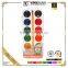 China Hot Selling High Quality 12Colors Dry Water color Paint Set For Kids With Brush