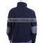 Soft Shell Navy Blue Windproof Winter Jacket With Polartec Fabric