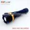 1W powerful led Zoom adjustable flashlight powered by 3AA batteries