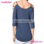 High quality New Fashion Blue Woman latest fashion blouse design                        
                                                Quality Choice
                                                    Most Popular