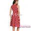 New Arrival Wholesale Red Polka Dot Bohemain Print Fashion Dress