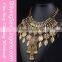 Wholesale Gold Leaf Rhinestone Statement Chunky Collar fashion necklace