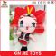 2015 new style soft mascot with clothing corporate plush mascot with a torch enterprise stuffed mascot toy