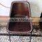 VINTAGE INDIA INDUSTRIAL LEATHER METAL DINING CHAIR , PROSS LEATHER INDUSTRIAL DINING CHAIR