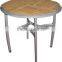 outdoor table with teak wood powder coated aluminum frame