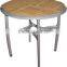 aluminum frame powder coated outdoor furniture sling table with teak