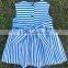 (CD942#striped)2-6Y OEM factory high quality dresses cotton woven striped dresses with bowknot