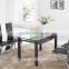 L820 Tempered Clear Glass Ultra High Gloss black Dining Table
