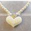 Love pearl necklace princess chain new design white for kids