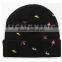 Acrylic small order accept leather patch/label knit beanies