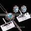 hot sale jewellery set 18K gold plated 925 sterling silver precious natural Topaz Earrings Pendant Necklace Set