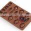 7 holes food grade silicone 3d cafe chocolate spoon mould
