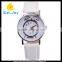 WJ-5481 special alarm clock face unique popular quartz stainless steel back leather watch