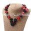 hot selling pearl plastic baby girls necklace black and red mickey necklace and hairband