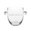 Customize clear glass ice bucket with handle