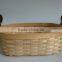 Fresh vegetable fruit bamboo basket with leather handle