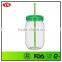 18oz bpa free AS plastic mason jar tumbler wholesale