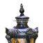 Energy saving classic black bronze outdoor pillar light IP44 glass and die cast aluminium