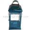 Enchanted blue metal material stainless steel candle lantern for house and garden decoration