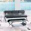 Modern black leather reception sofa HZ-317