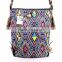 Leather Cross BODY BAG with Embroidered G-Diamond Fabric