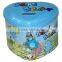 Tin heart shape Kids saving box money box with Lock and key