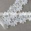 good price water solouble lace flower trim with 6cm in white polyester embroidery lace for dress