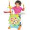 Dongguan Toys Kids Electronic Toy Drum Set with Adjustable Sing-along Microphone and Stool from Factory
