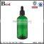  china cosmetic packaging essential oil 100ml dropper bottle beautiful high quality green glass dropper bottle wholesale