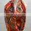 Fashion designer lady chiffon print geometric pattern very cheap loop promotion gift scarf