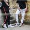 2017 new fashion hotsale high quality custom bulk nylon side stripe mens gym sports track pants wholesale price