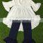 Children sets girls ruffle outfit top and capri back to school clothing set korean kids clothes wholesale